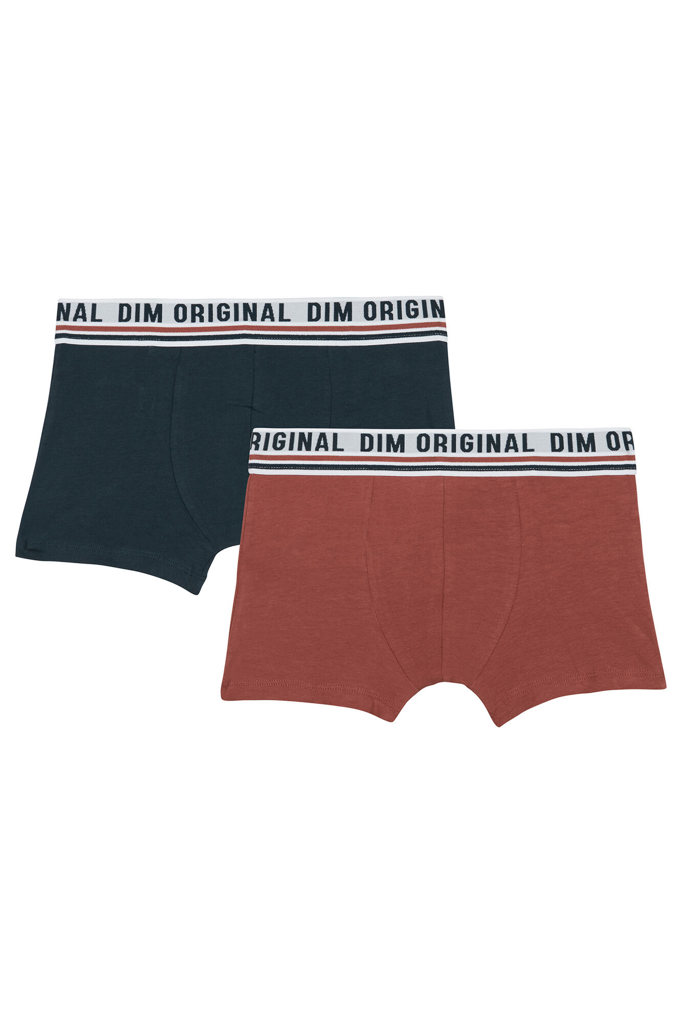 DIM Pack de 2 boxers de menino de estilo desportivo e cintura el&aacute;stica