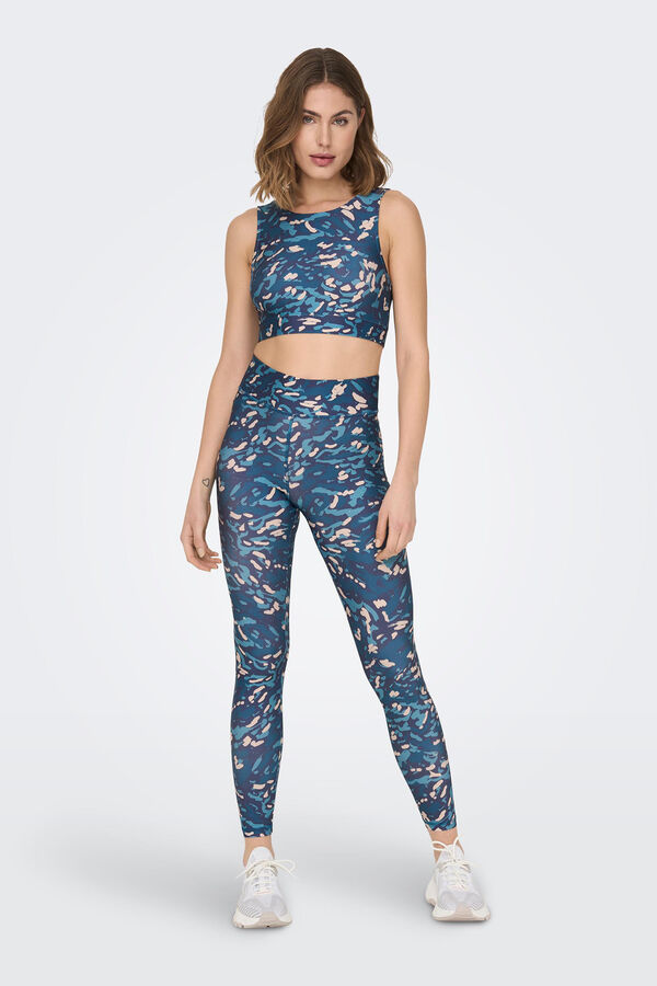 Only Play Soutien desportivo estampado azul