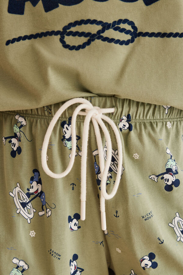 Women'secret Pijama corto 100% algod&oacute;n Mickey Mouse verde