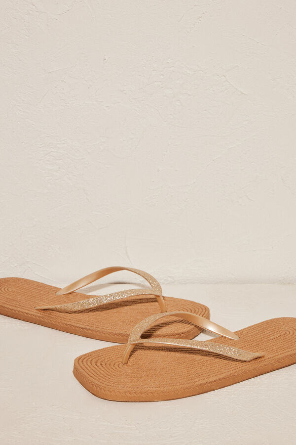 Women'secret Chanclas mujer efecto esparto nude