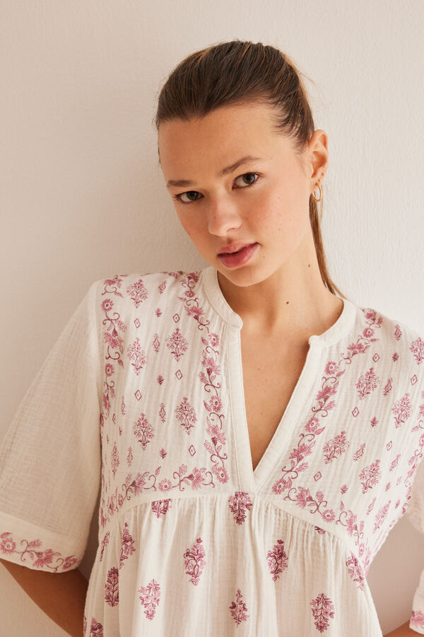 Women'secret Vestido camisola estampado boho estampado