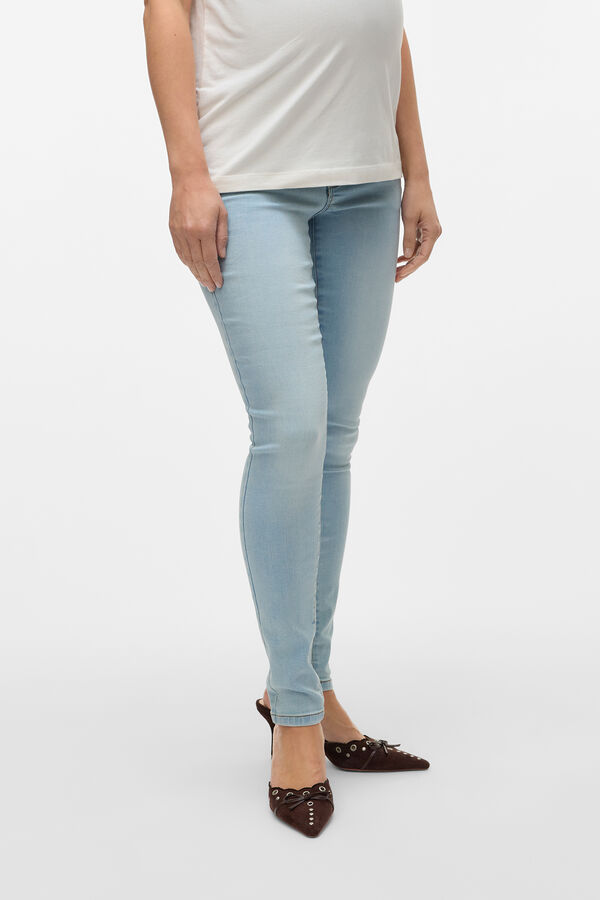 Mamalicious Calça jeans longa maternity azul