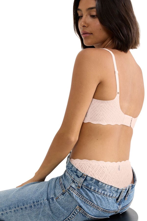Sloggi Cueca cintura alta renda invis&iacute;vel rosa