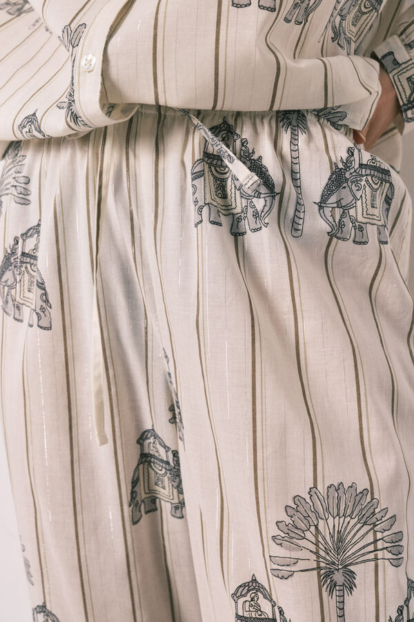 Women'secret Pijama largo algod&oacute;n estampado estampado