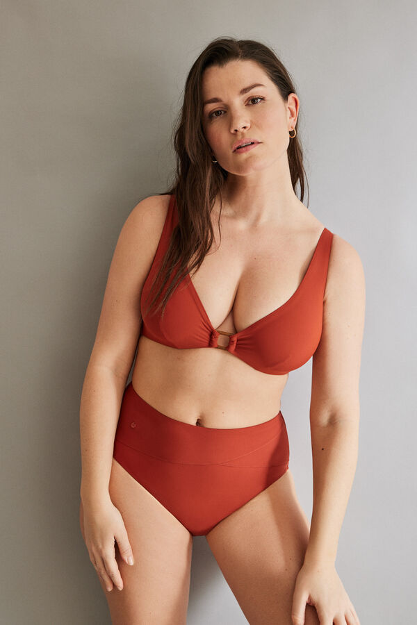 Women'secret Top bikini halter arandela naranja naranja