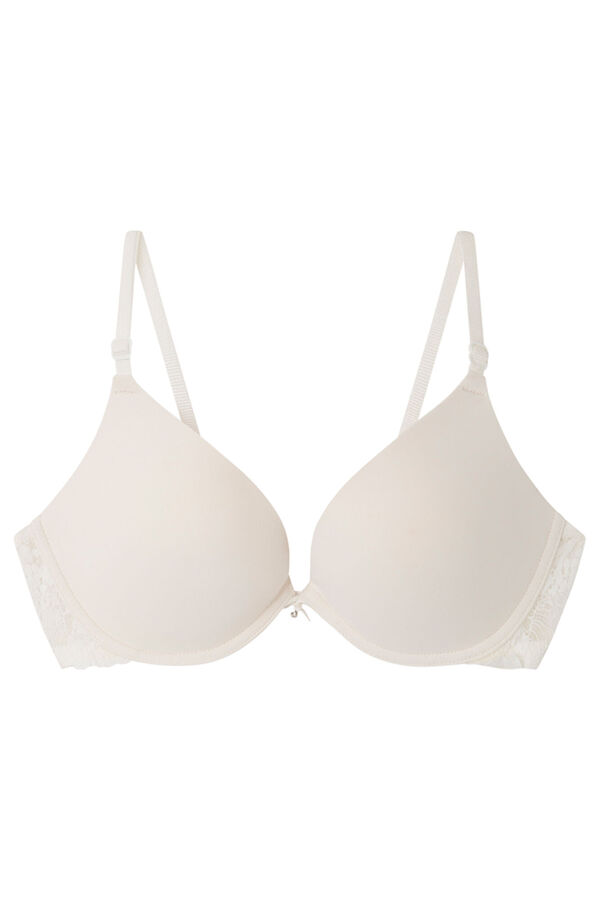 Women'secret GORGEOUS Soutien push-up tule microfibra e renda branco branco