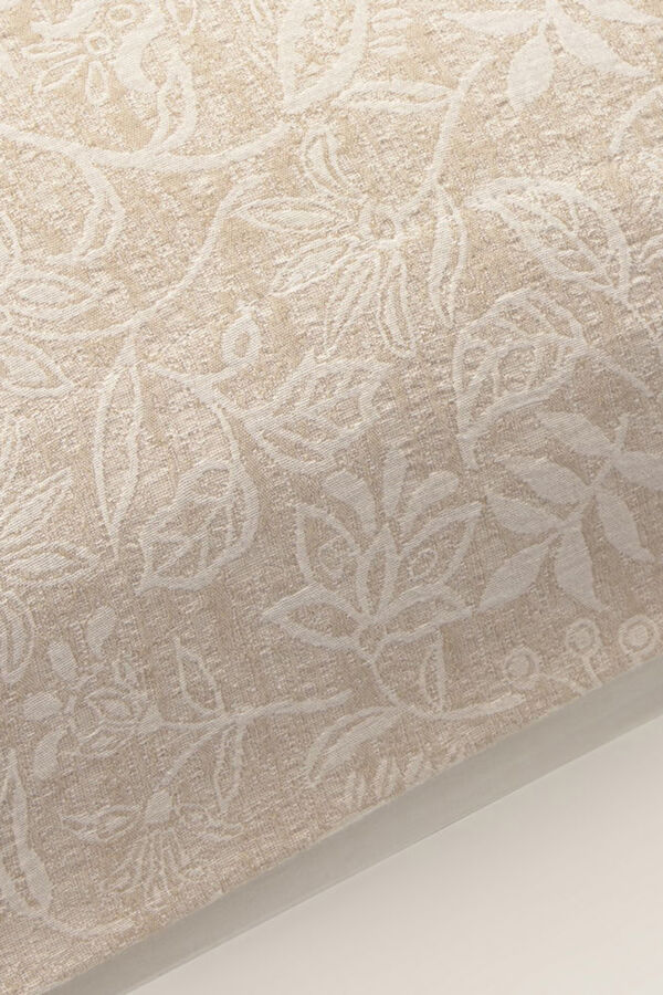 Textura Fronha com estrutura de flores bege