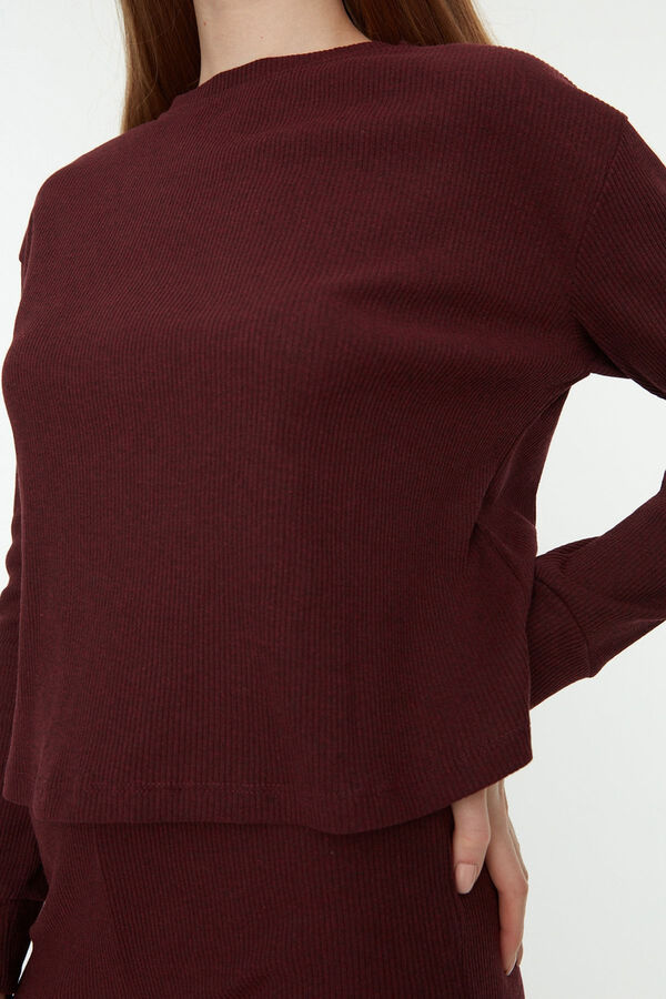 Trendyol Conjunto de pijama de pana en color burdeos&nbsp;&nbsp; burdeos