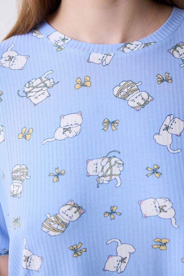 Penti Camiseta manga corta de pijama azul estampada azul