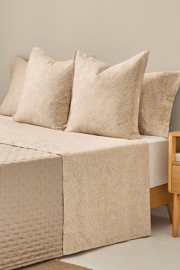 Textura S&aacute;bana de sat&eacute;n estampada kaki