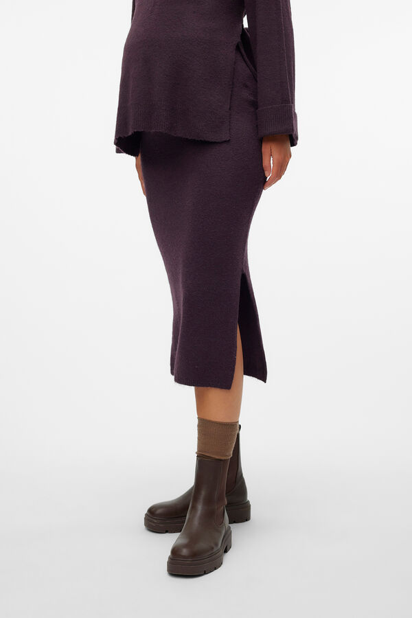 Mamalicious Falda midi de punto maternity morado/lila
