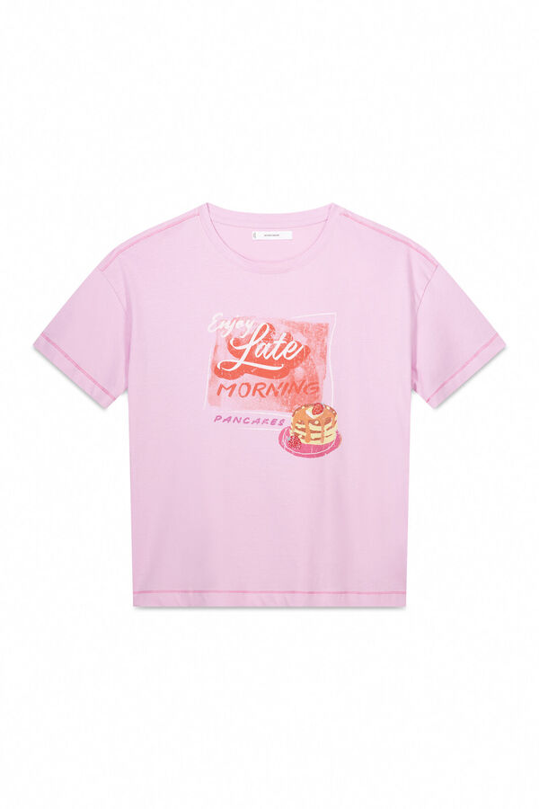 Women'secret Camiseta manga corta 100% algod&oacute;n rosa rosa