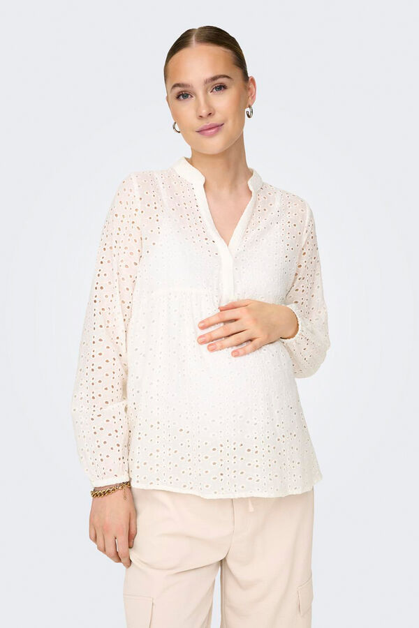 Only Maternity Blusa manga larga maternity blanco