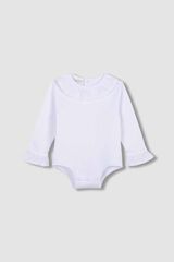 Gocco Body Manga Larga Cuello Volante De Popel&iacute;n Blanco blanco