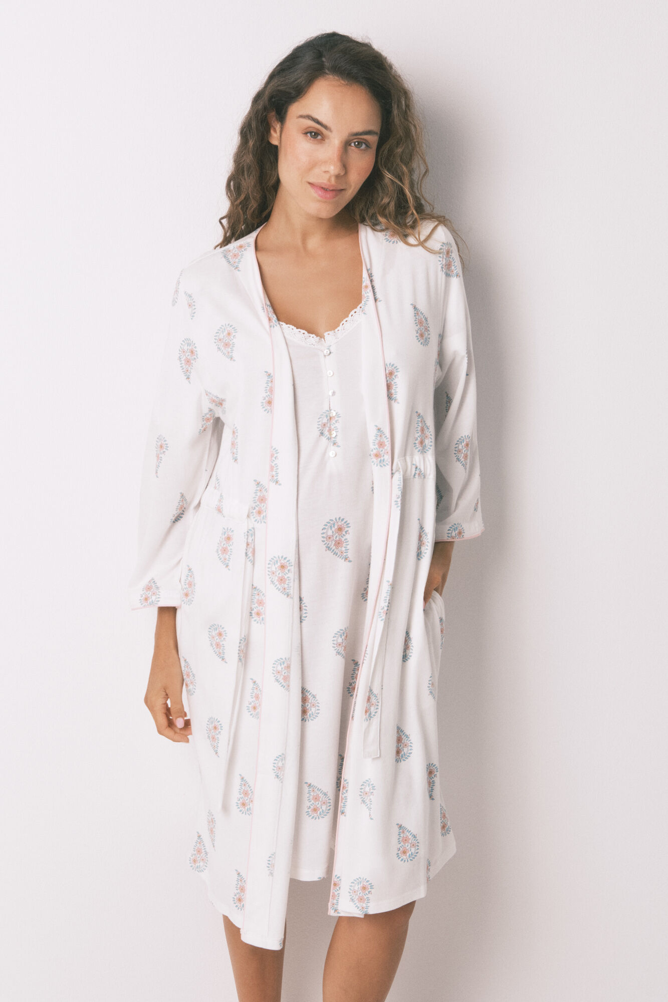 Women'secret Robe longo "maternity" com estampa floral
