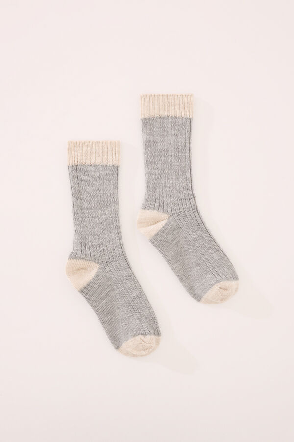 Women'secret Meias longas azuis b&aacute;sicos cinzento