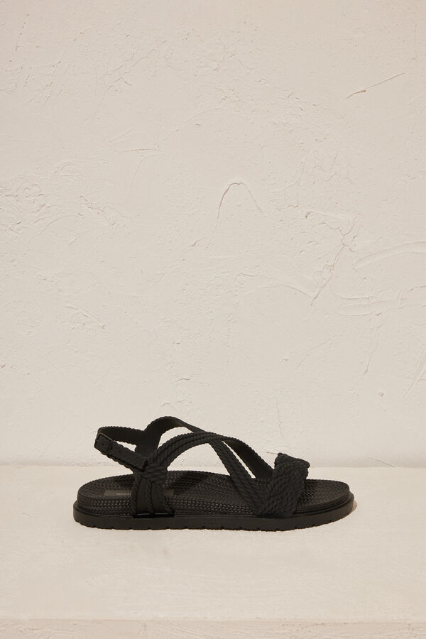 Women'secret Sandalias tiras 100% mojables negro