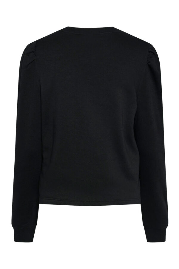 Pieces Schlichtes Sweatshirt mit Raffung preto