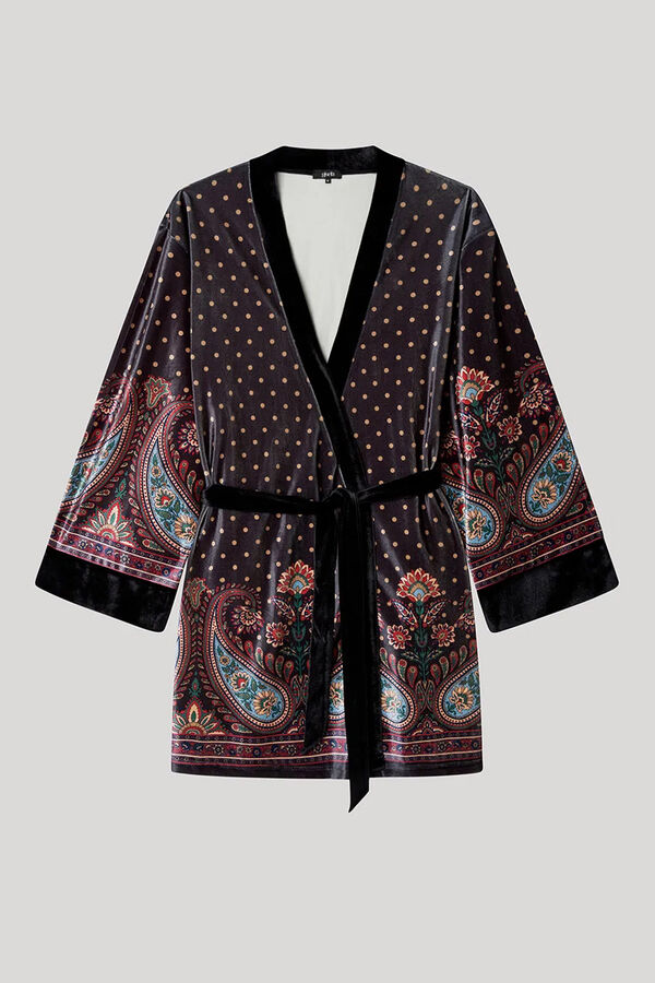 Gisela robe quimono de veludo branco