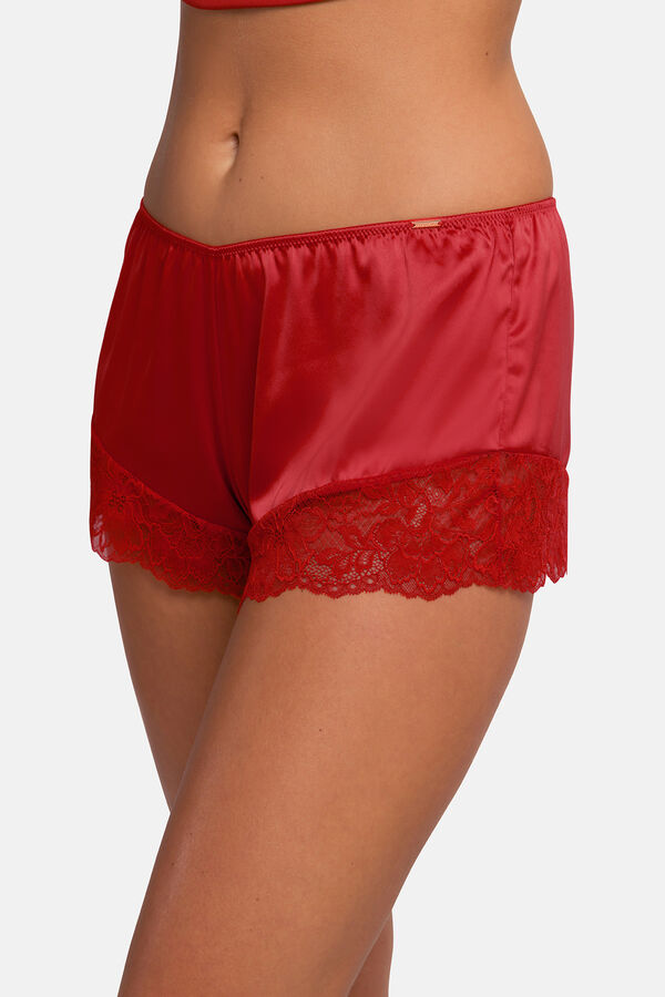 Dorina Top sat&eacute;n con encaje rojo