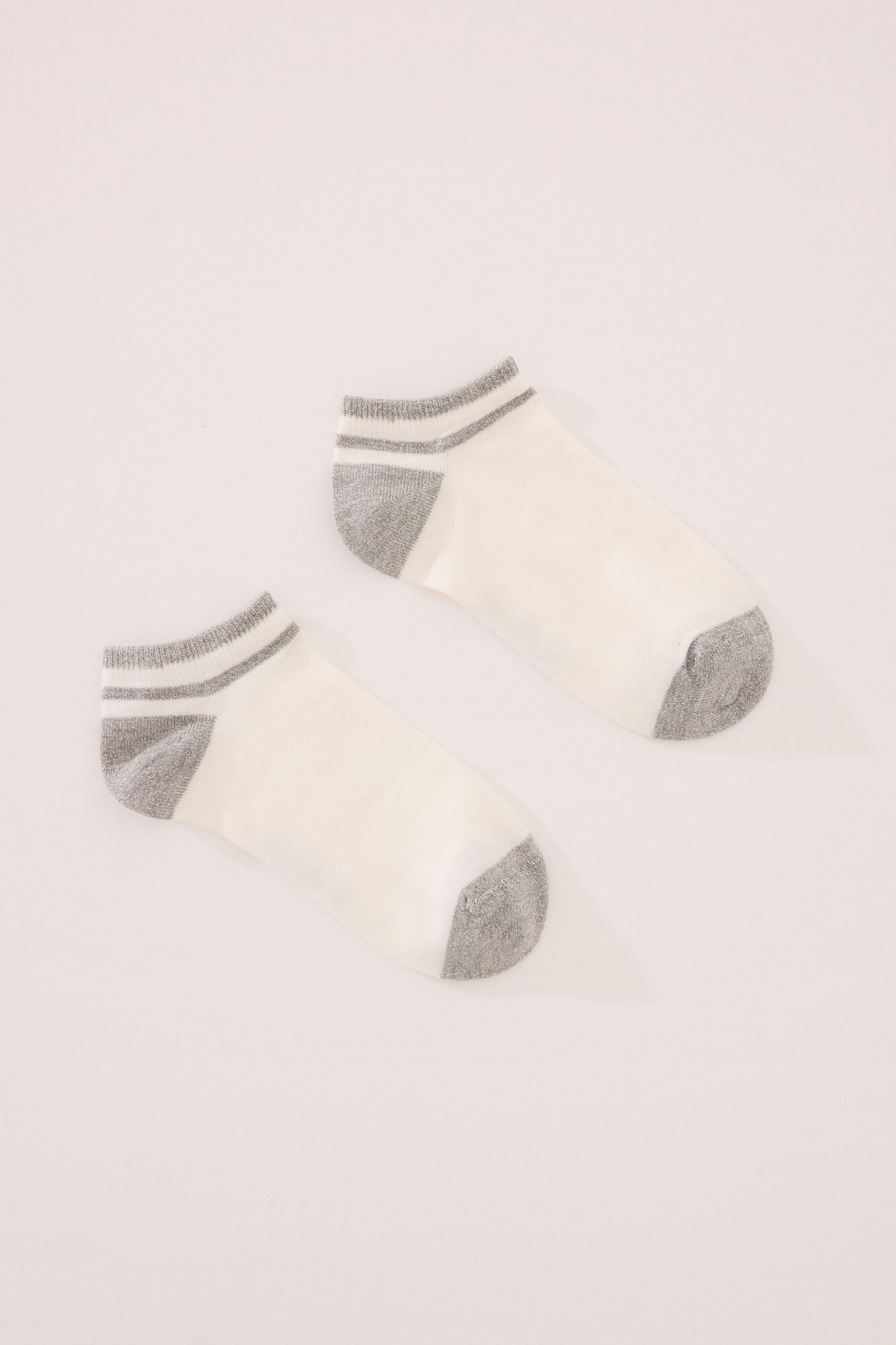 Women'secret Calcetines cortos blancos lurex