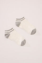 Women'secret Meias curtas de lurex brancas branco