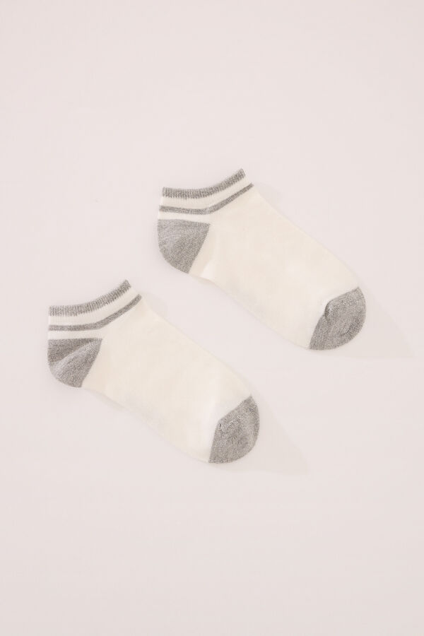 Women'secret Meias curtas de lurex brancas branco