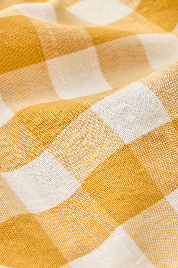 Textura Toalha de mesa xadrez de algod&atilde;o Vichy estampado