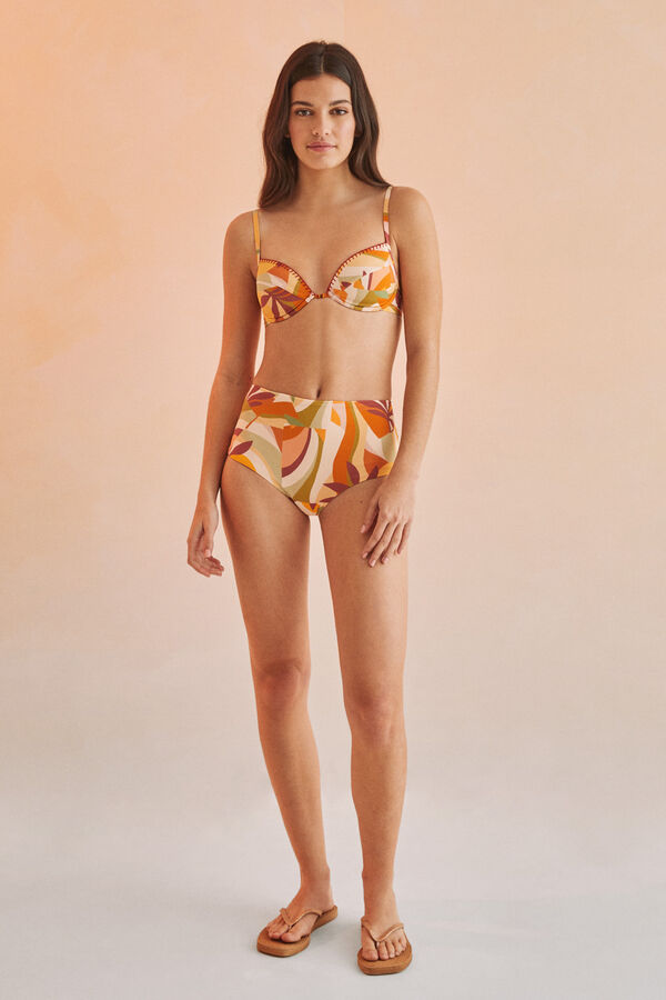 Womensecret Top bikini copa fija estampado tropical estampado