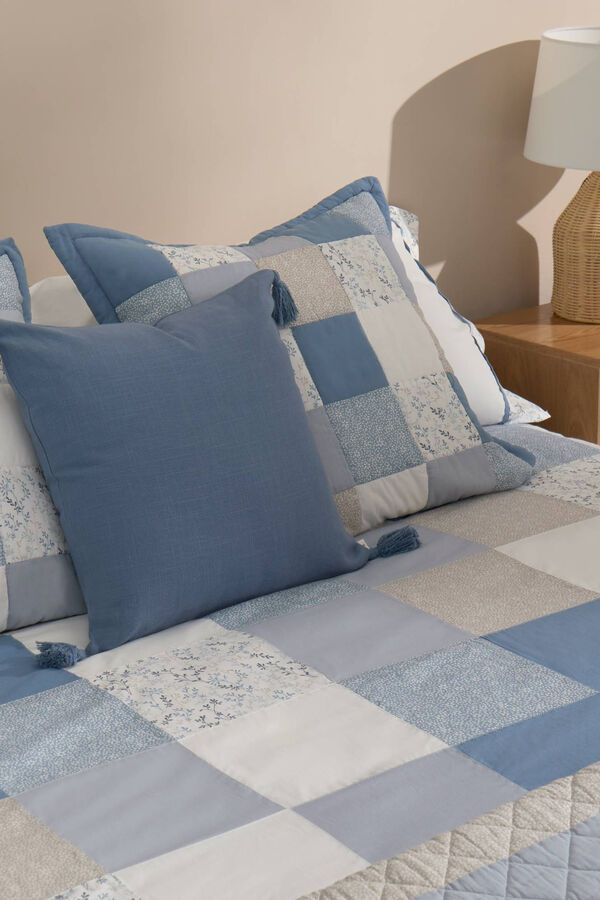 Textura Funda n&oacute;rdica patchwork algod&oacute;n. Cama 105-110cm. azul