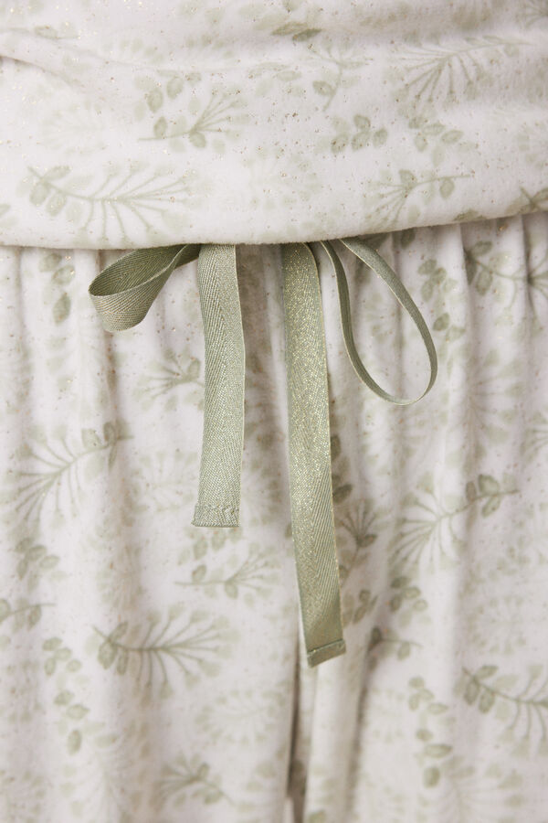 Women'secret Pijama longo de veludo verde verde