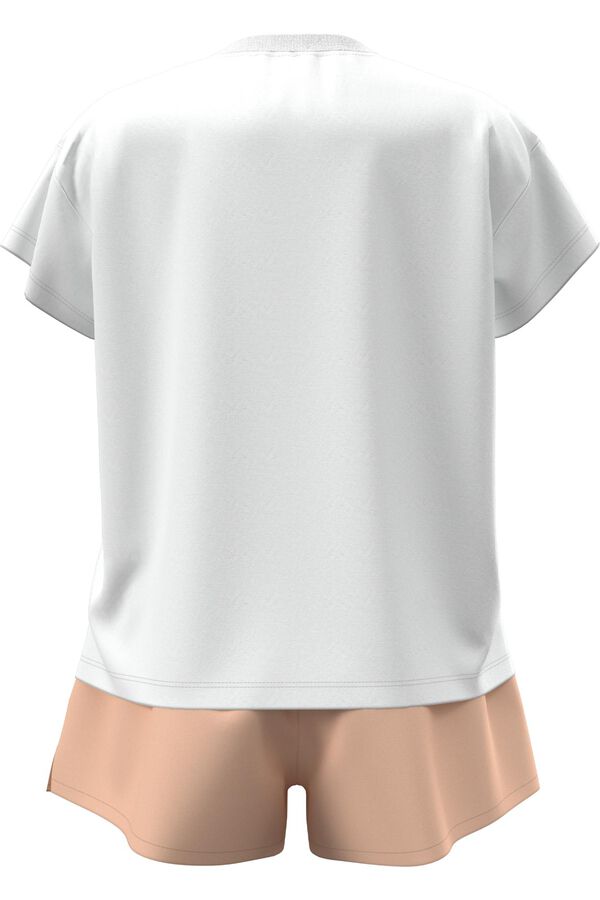Calvin Klein Conjunto pijama curto liso logo borgonha