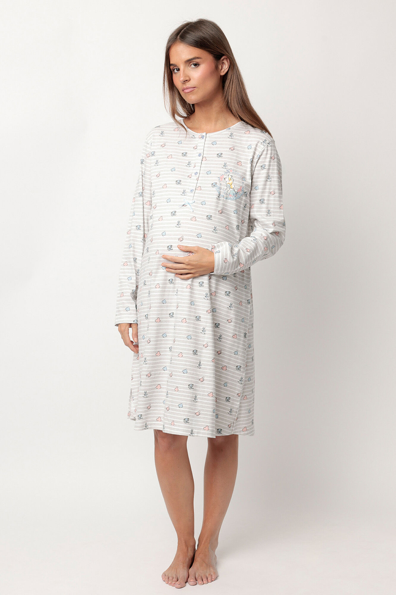 Admas Camis&oacute;n maternity manga larga rayas Alicia Wonderland