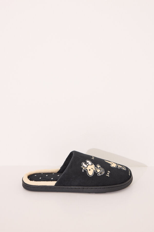Women'secret Chinelos de quarto pretos Snoppy preto