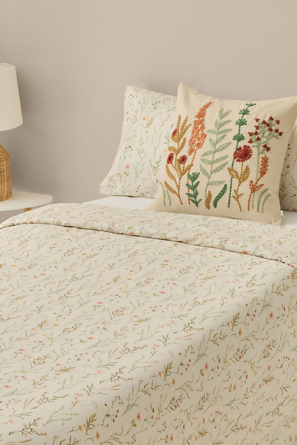 Textura Capa de edredom de cetim estampada branco