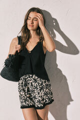 Women'secret Camiseta tirante ancho negro negro