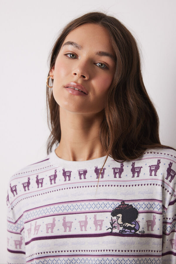 Women'secret Pijama largo canal&eacute; s&uacute;per soft Mafalda estampado