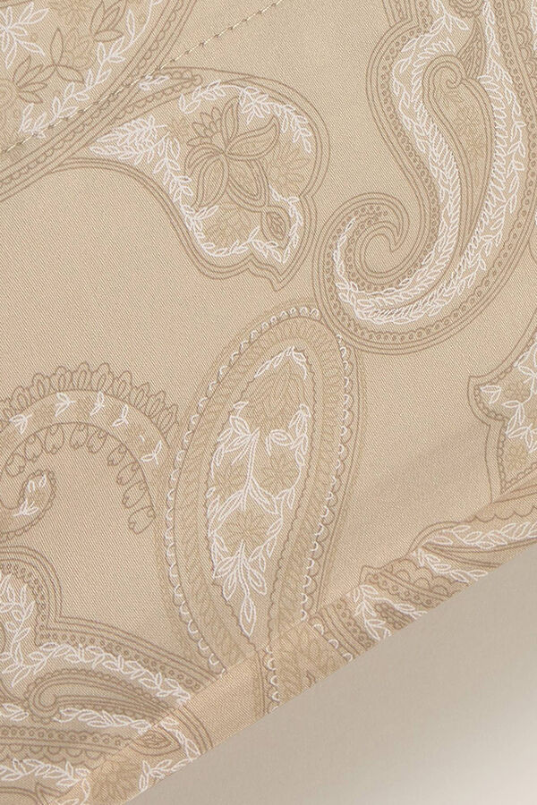 Textura Funda de almohada de sat&eacute;n estampada kaki