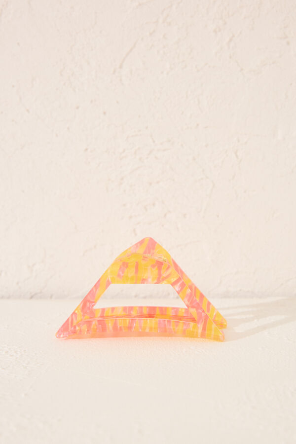Women'secret Pinza pelo triangular efecto marmoleado naranja