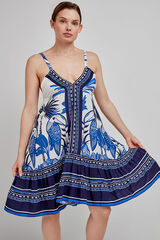 Gisela Vestido curto estampado branco