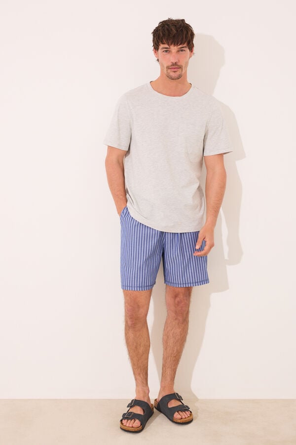 Women'secret Pijama algod&oacute;n corto gris oscuro gris