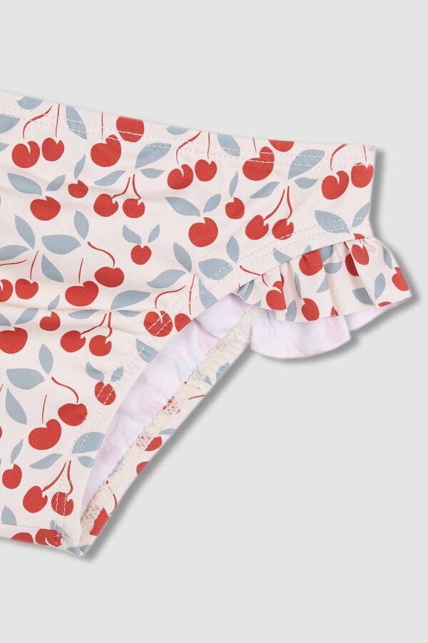 Gocco Braguita de estampado cerezas blanco blanco