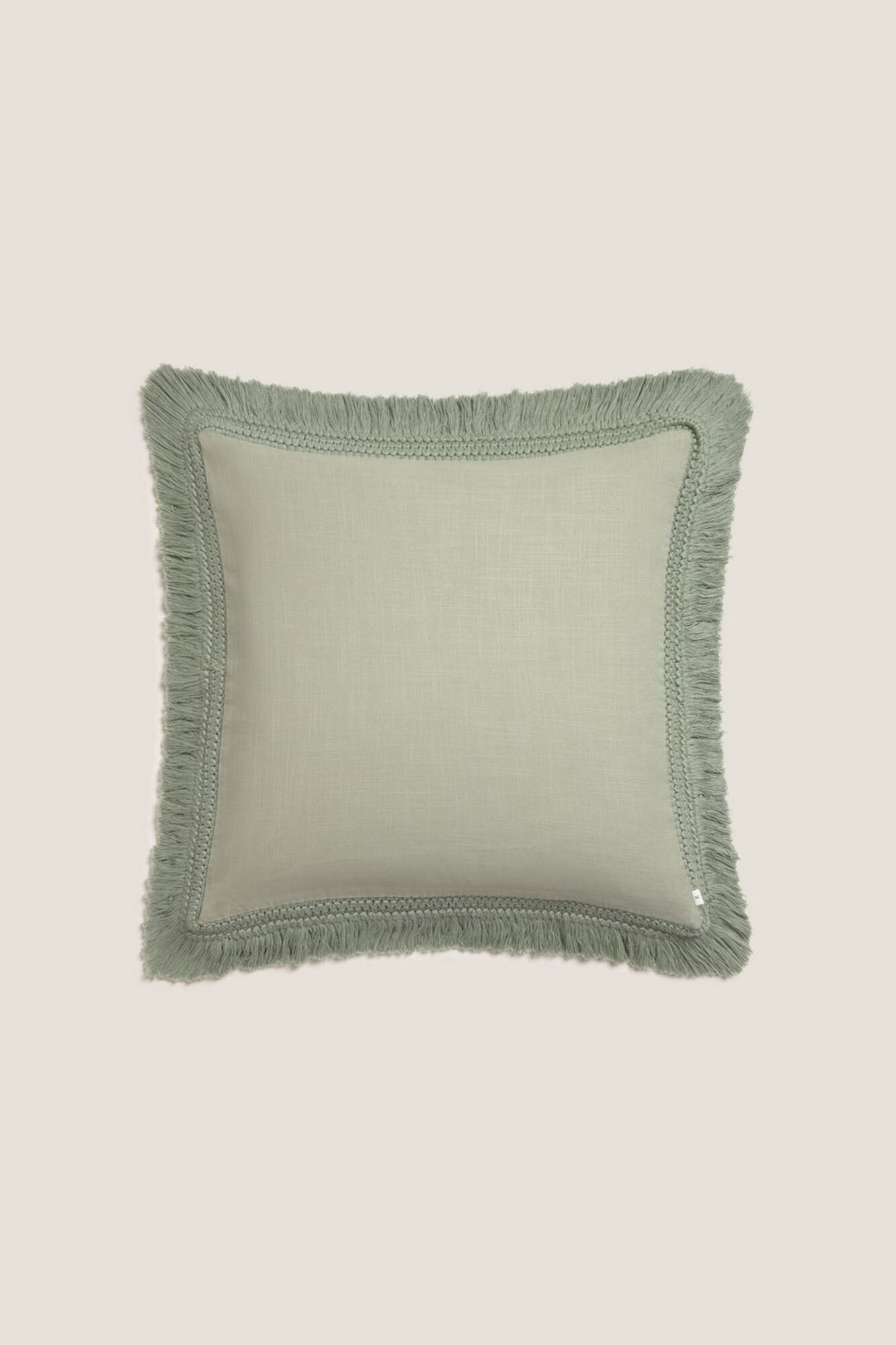 Textura Funda coj&iacute;n algod&oacute;n flecos