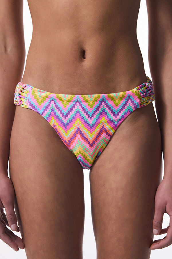 Penti Calcinha de biqu&iacute;ni cl&aacute;ssica em macram&ecirc; estampado