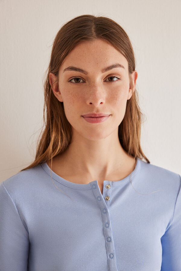 Women'secret Camiseta panadera azul 100% algod&oacute;n azul