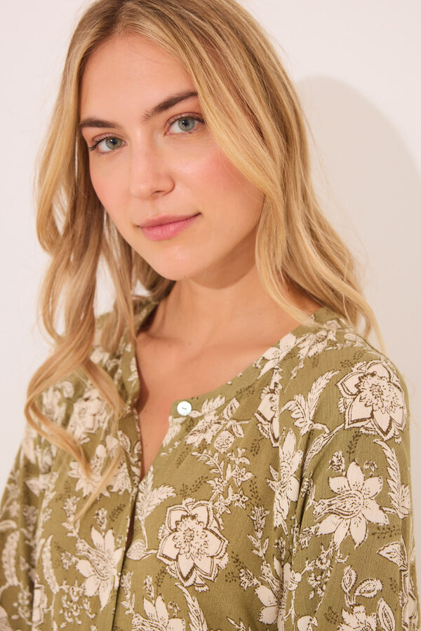 Women'secret Camisola flores viscosa kaki