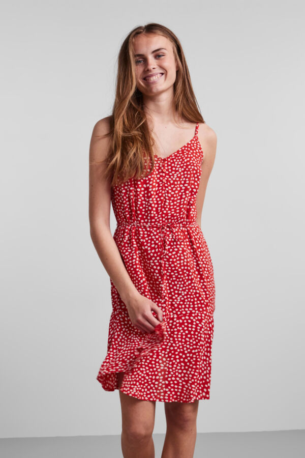 Pieces Vestido corto de tirantes rojo