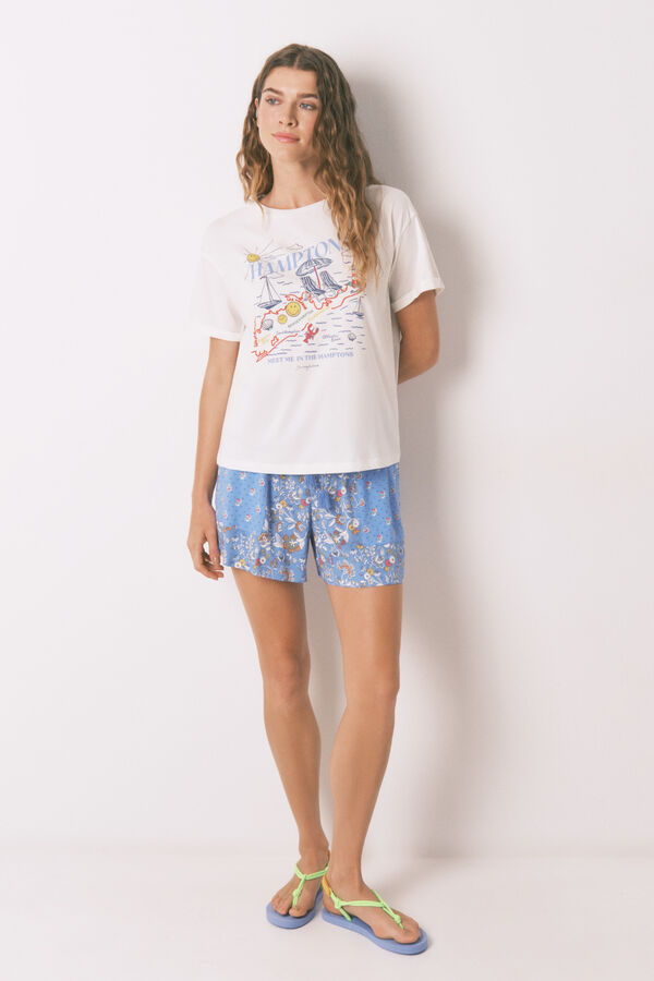 Women'secret T-shirt Smile Off White Algodão bege