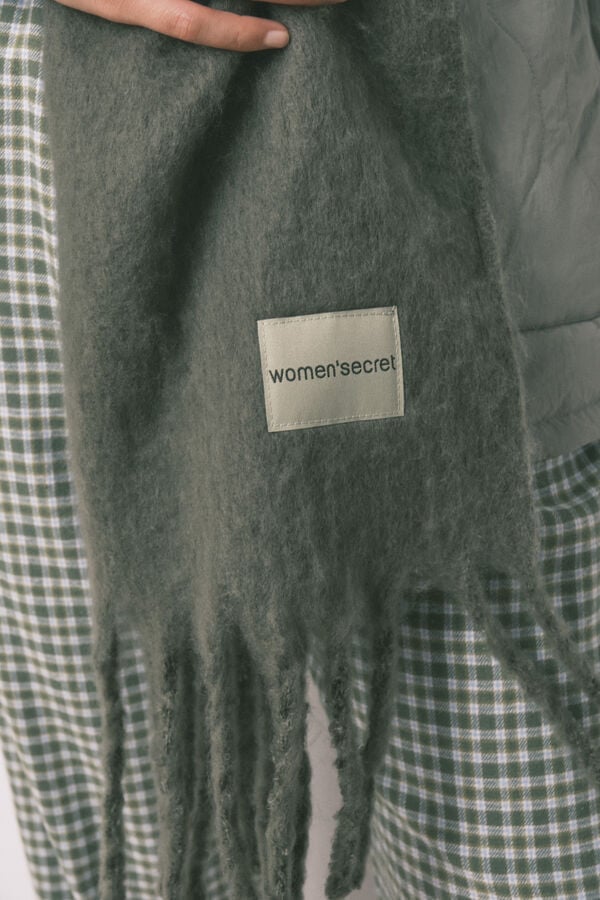 Women'secret Bufanda mohair verde kaki