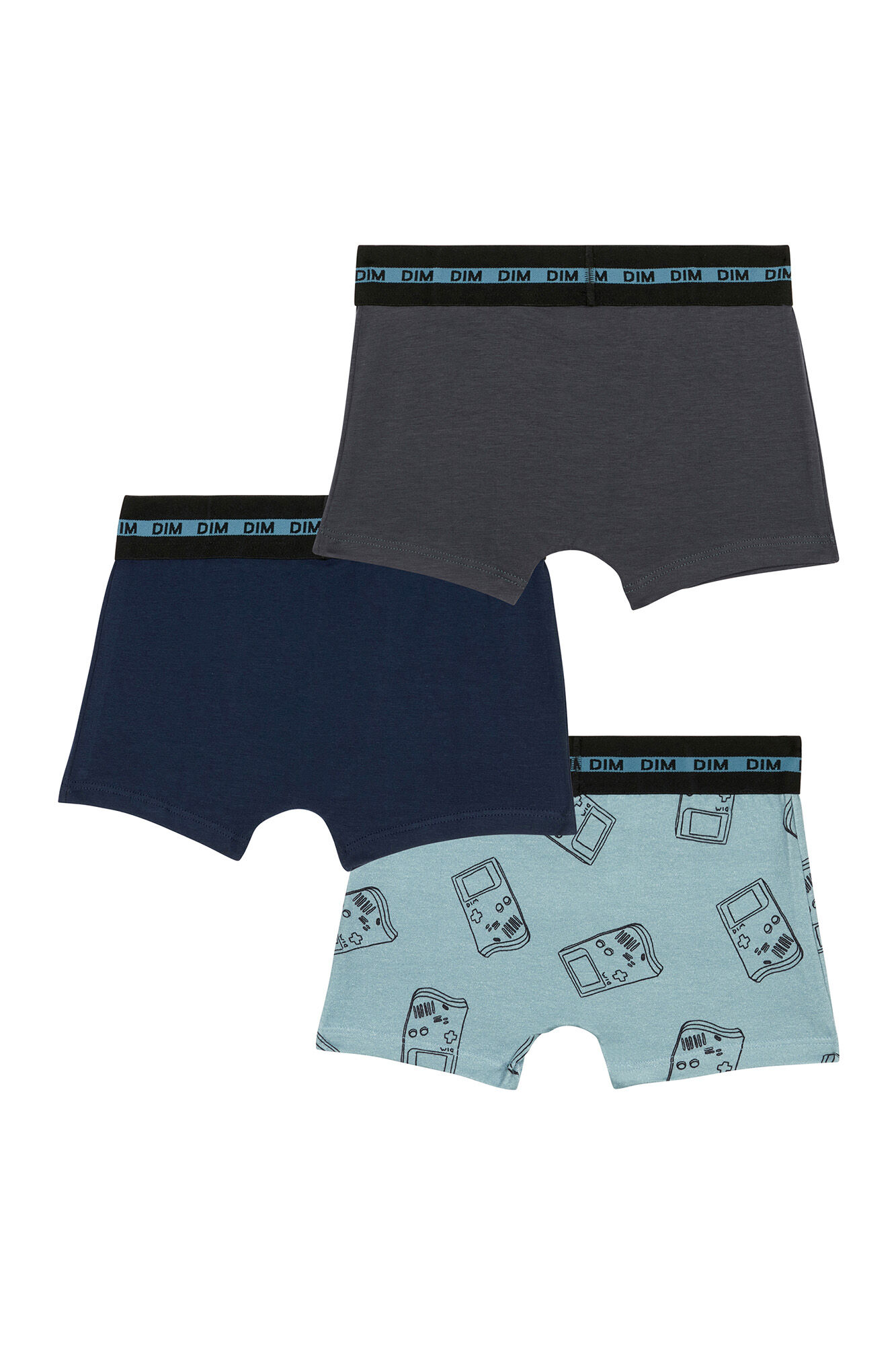 DIM Pack de 3 b&oacute;xer de ni&ntilde;o estampados con cintura el&aacute;stica